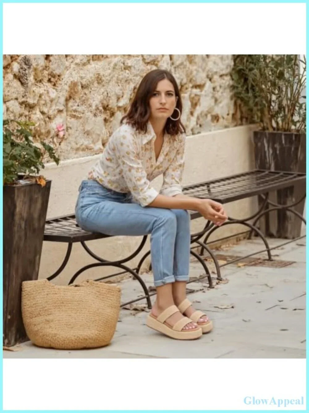 Platform Sandals Raffia Espadrille Wedge Heel Beach Summer Shoes